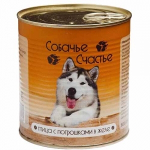 Собачье Счастье Птица с потрошками в желе