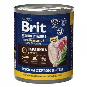 Brit Premium by Nature Консервы с бараниной и рубцом для взрослых собак всех пород, 850 гр
