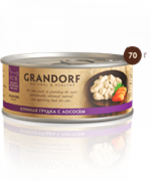 Grandorf Куриная грудка с лососем в собственном соку 70 гр
