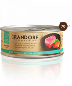Grandorf Филе тунца с лососем в собственном соку 70 гр