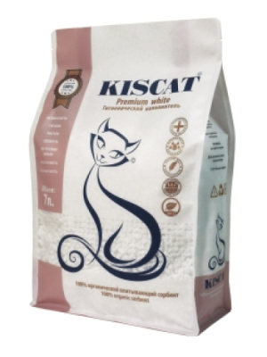 KISCAT Premium White Classic Впитывающий полигелевый наполнитель