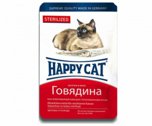 Happy Cat Говядина желе STERILIZED 85гр