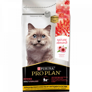 Purina Pro Plan Nature Elements Defence для стерилизованных кошек с курицей и эхинацеей