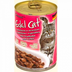 Edel Cat Нежные Кусочки в Соусе с Индейкой и Печенью