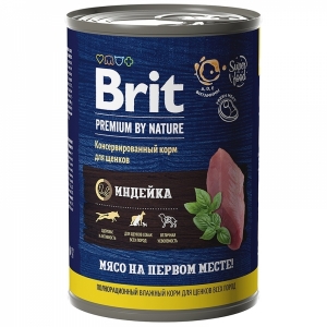 Brit Premium by Nature Консервы с индейкой для щенков всех пород, 410 гр