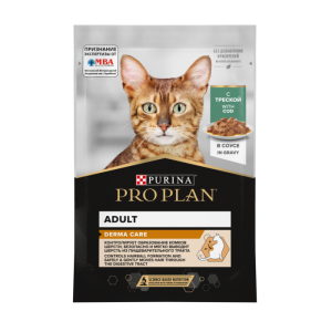 PRO PLAN® DERMA CARE для здоровья кожи и красоты шерсти (с треской в соусе) 85г
