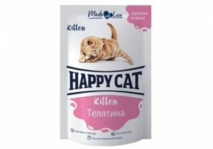 Happy Cat кусочки в желе с телятиной 85гр