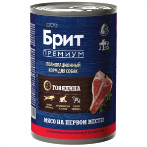 Brit Premium by Nature Консервы с говядиной для взрослых собак всех пород, 410 гр