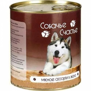 Собачье Счастье  Мясное Ассорти в Желе
