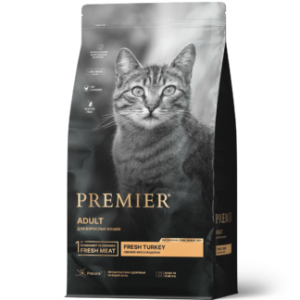 Premier Adult Cat Свежее мясо индейки для взрослых кошек с нормальной активностью, чувствительным пищеварением или склонных к аллергии