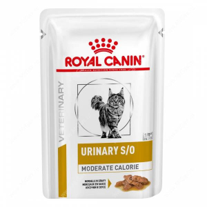 Royal Canin Veterinary Diet Pouch Urinary S/O Moderate Calorie Feline с курицей в соусе 85г