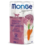 Monge Supreme kitten для котят из тунца с киноа и мини-морковью, 80 г