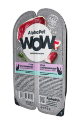 AlphaPet WOW утка и потрошки в блистерах 80 г