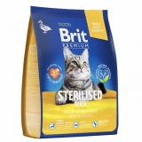 Brit Premium Cat Sterilised с уткой и курицей для стерилизованных кошек
