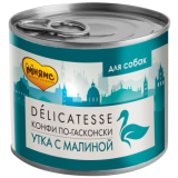 Мнямс Delicatesse Конфи по-Гасконски Паштет из утки с малиной для собак всех пород
