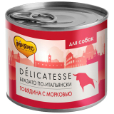 Мнямс Delicatesse Бразато по-Итальянски Паштет из говядины с морковью для собак всех пород