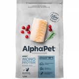 AlphaPet Superpremium MONOPROTEIN Для взрослых кошек из белой рыбы