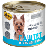 Мнямс «Сильный иммунитет» Паштет из утки и перепела для собак всех пород, 200 гр