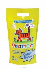 PrettyCat наполнитель комкующийся  "Супер белый"