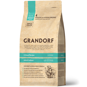 Grandorf Cat Adult Indoor Для взрослых кошек с нормальной активностью 4 вида мяса